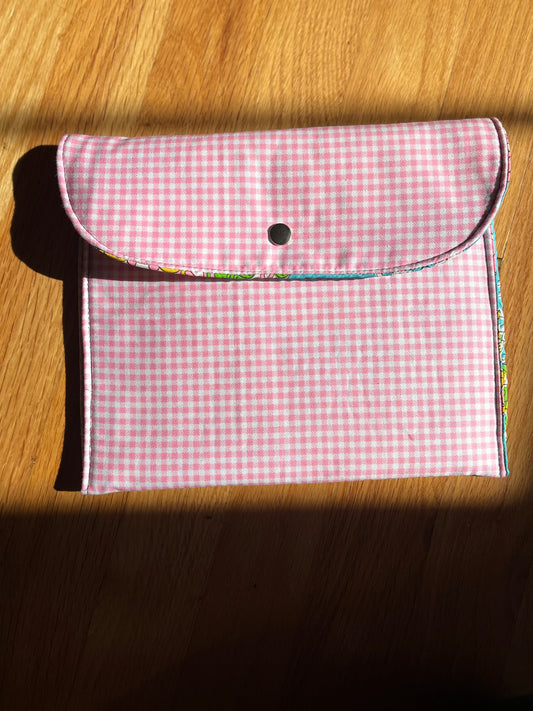 Pink checker pocket bag